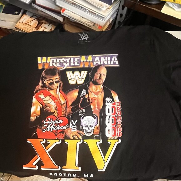 Vintage WWE WrestleMania XIV T-Shirt 1998 Shawn Michaels vs Stone Cold XL Boston - Picture 4 of 5